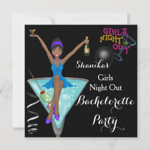 Invitation Cocktails de soirée de jeune fille afro-américaine