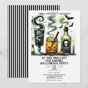 Invitation Cocktails Déplaisants éffrayants Halloween Party