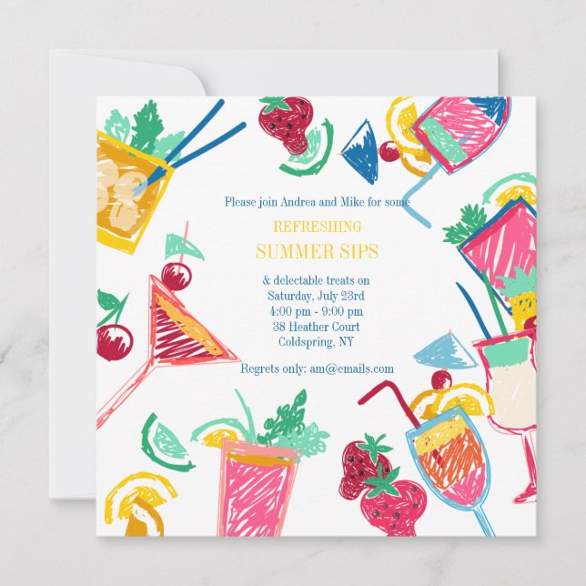 Invitation Cocktails d'été (Devant)