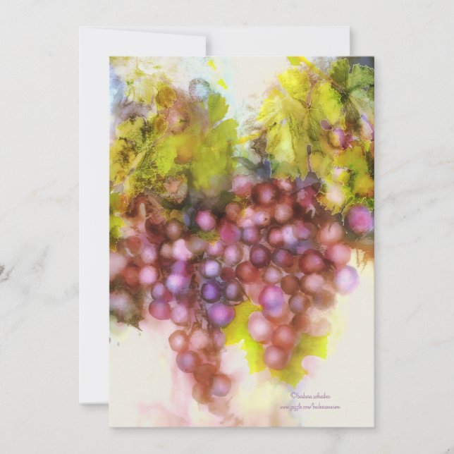 invitation cocktails dinner purple grapes (Front)