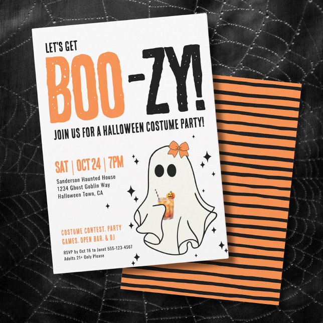 Invitation Cocktails Drôle Et Costumes Fête Halloween (Funny Cocktails And Costumes Party Halloween Invitation)