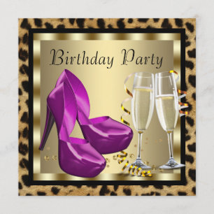 Invitation Cocktails Escarpins à talons hauts Léopard Fête d'