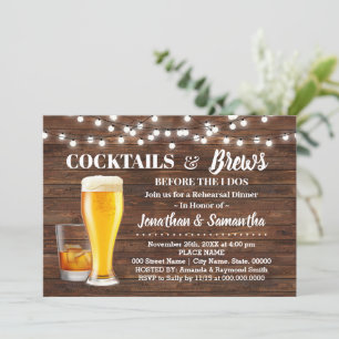 Invitation Cocktails et brasses rustiques avant de répéter