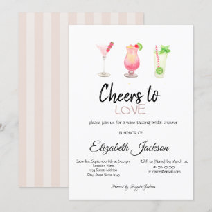 Invitation Cocktails Été Rayé Baby Shower Mariage