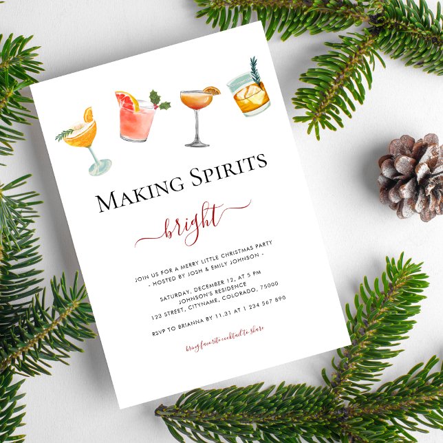 Invitation Cocktails Fête de Noël aux Esprits (Créateur téléchargé)