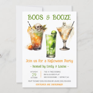 Invitation Cocktails Halloween, Boos & Booze Halloween Party