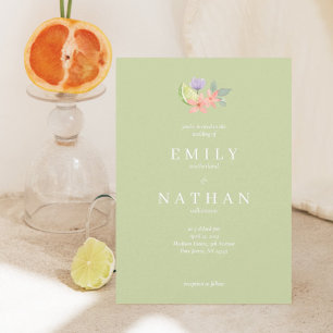 Invitation Cocktails modernes Citrus Aquarelle Paradis Floral