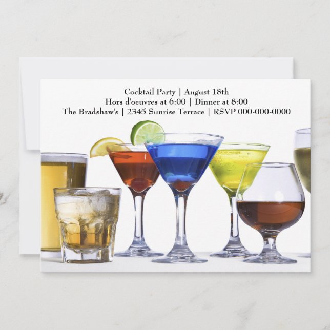 Invitation Cocktails modernes Cocktails (Devant)