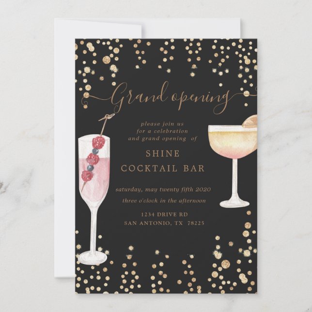 Invitation cocktails mousseux ouverture grandiose (Devant)