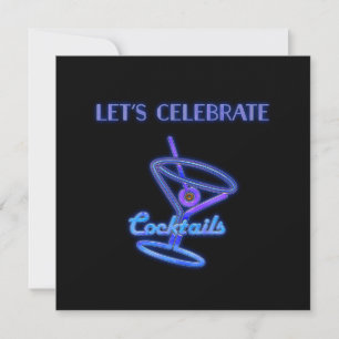 Invitation Cocktails Personnalisés Let's Celebrate Texte pers