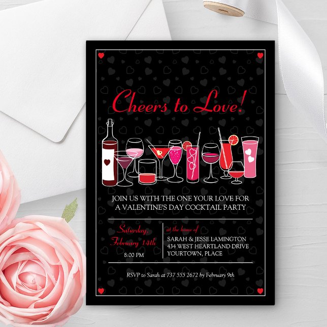 Invitation Cocktails rétro Valentines (Créateur téléchargé)