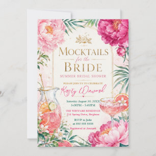 Invitation Cocktails sans alcool pour la mariée Shower estiva