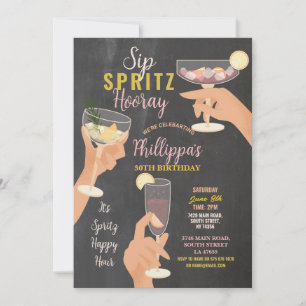 Invitation Cocktails Sip Spritz Hooray Party Boissons Anniver
