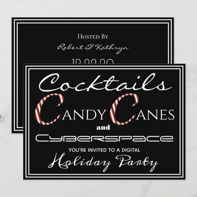 Invitation Cocktails, Sucres de canne & Cyberspace Vacances (Devant / Derrière)
