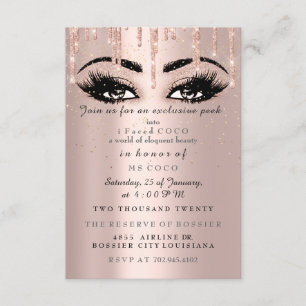 Invitation Coco Event Drips Rose Eyelash Confetti Maquillage