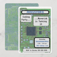 Codage de la puce informatique fête d'anniversaire