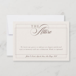 Invitation Code de tenue formelle Calligraphie Ivoire Choco C
