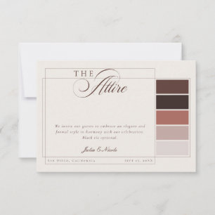 Invitation Code de tenue formelle calligraphie ivoire marron