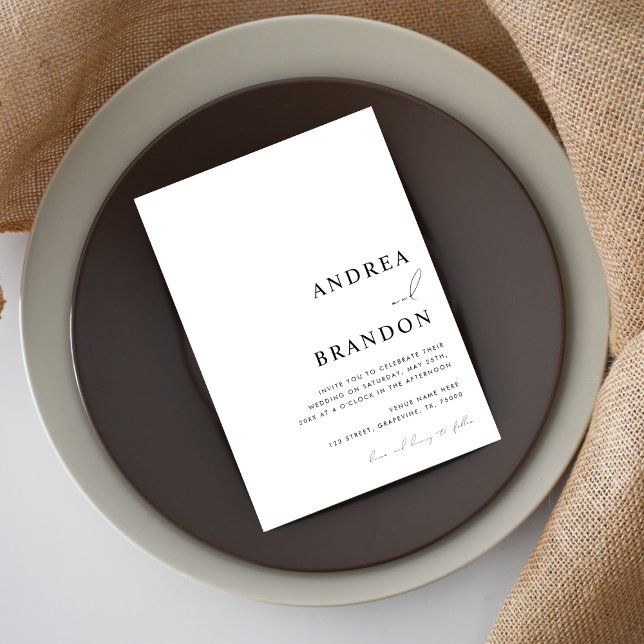 Invitation Code QR blanc contemporain tout en un Mariage (Créateur téléchargé)