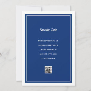 Invitation Code QR bleu marine minimaliste Enregistrer la car