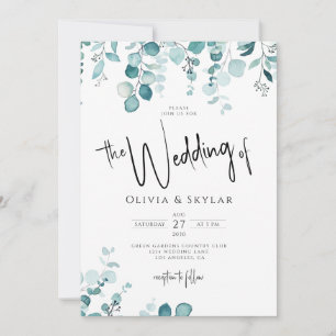 Invitation Code QR botanique minimal RSVP tout en un Mariage