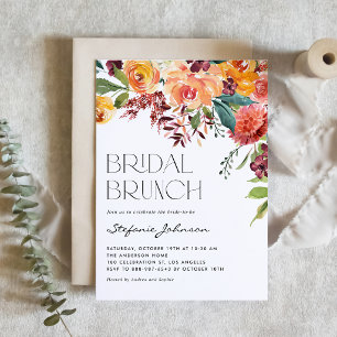 Invitation Code QR Bouquet Floral d'Automne Brunch de Mariage