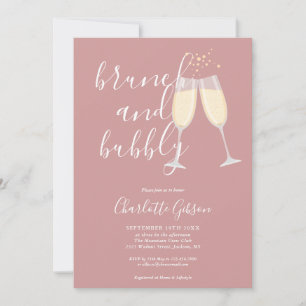 Invitation Code QR Brunch Et Bubbly Rose Poussiéreux Enterrem
