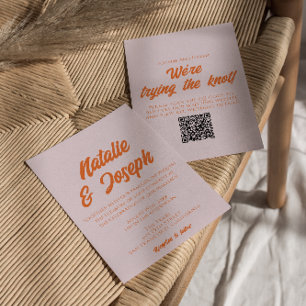 Invitation Code QR Coloré Gras Amusant Coloré Rétro Mariage