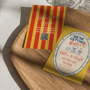 Invitation Code QR coloré Mariage à main dessiné illustré