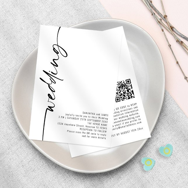 Invitation Code QR de calligraphie élégante de toute couleur  (Créateur téléchargé)