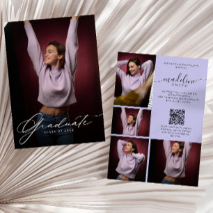 Invitation Code QR de collage photo Fête de fin d'études Viol