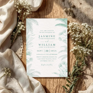 Invitation Code QR de destination de mariage aux feuilles flo