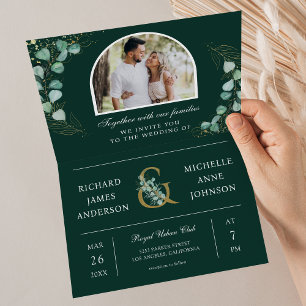 Invitation Code QR de mariage à l'émeraude de la photo d'arch