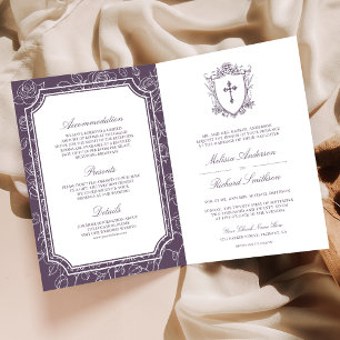 Invitation Code QR de mariage catholique poussiéreux victorie