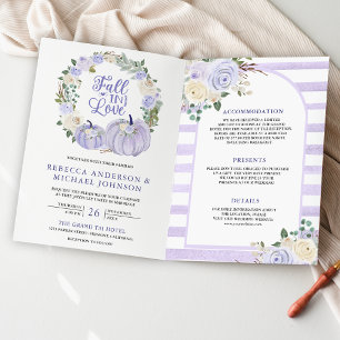 Invitation Code QR de mariage Citrouille Roses de Lavande