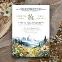 Code QR de mariage de montagne de prairie de fleur