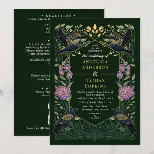 Invitation Code QR de mariage Enchanté Gothique Raven Snapdra