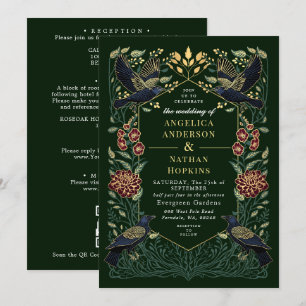 Invitation Code QR de mariage Enchanté Gothique Raven Snapdra