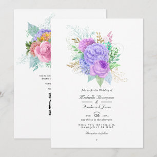 Invitation Code QR de mariage floral de printemps Rsvp