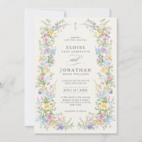 Code QR de mariage floral ornemental pastel doux d