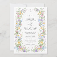Code QR de mariage floral ornemental pastel doux d