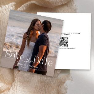 Invitation Code QR de mariage moderne pour annoncer la date d