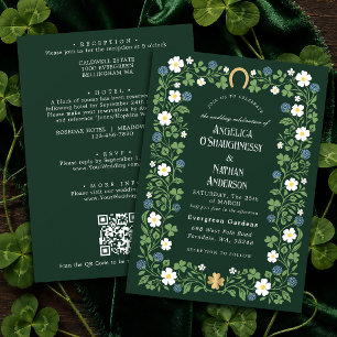 Invitation Code QR de mariage printanier délicat à motif de t