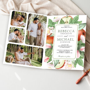 Invitation Code QR de mariage verger de pommiers rouges flora
