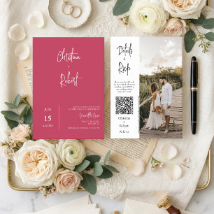 Invitation Code QR de photo de mariage moderne boho Viva Mage