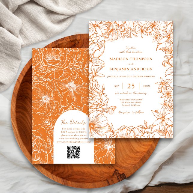 Invitation Code QR de réponse pour mariage avec arche de jard (Créateur téléchargé)