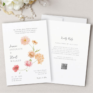 Invitation Code QR de site Web de mariage décontracté unique
