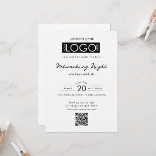Invitation Code QR du logo de l'événement de dîner de réseaut