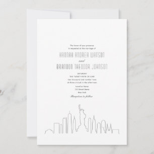 Invitation Code QR du Mariage Skyline de New York