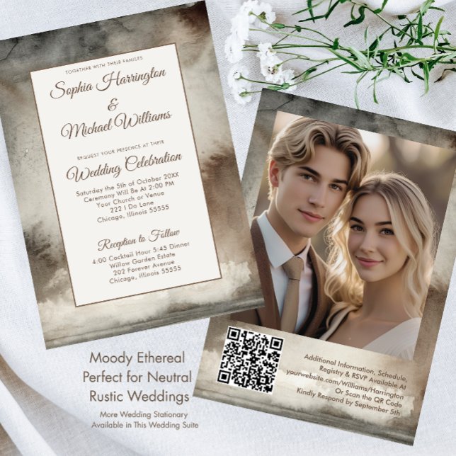 Invitation Code QR du Modèle de Moody neutre (Créateur téléchargé)